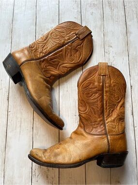 Vintage-Olathe Western Leather Cowboy Boots-Size 11 D